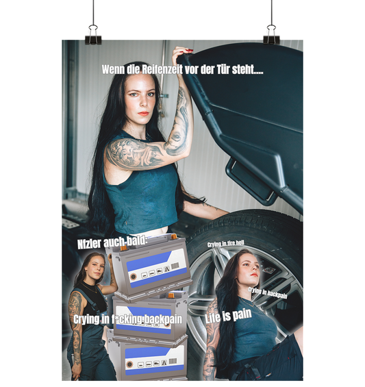 Werkstattposter - Reifenzeit - Poster Din A3 (hoch)